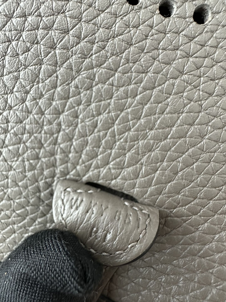 Mini Evelyne in Imported TC Clemence Leather, 8F Etain Pewter Grey with Silver Hardware