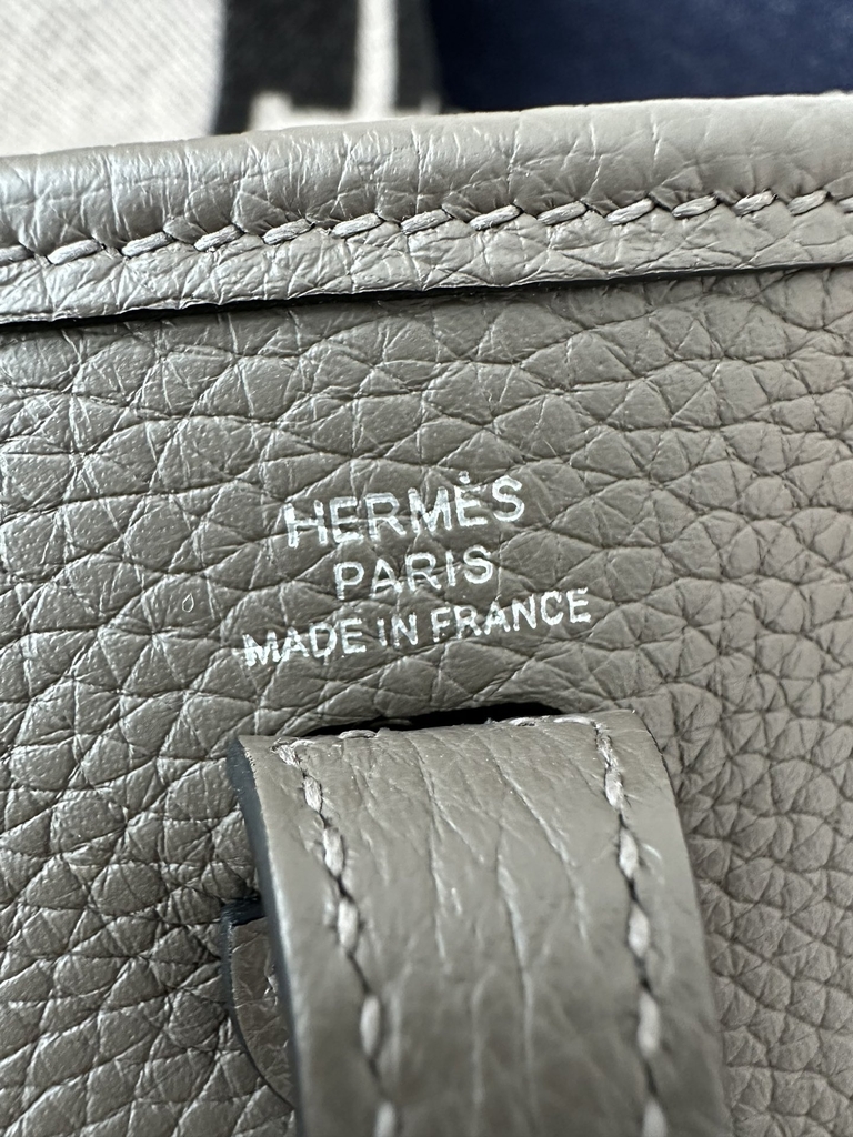 Mini Evelyne in Imported TC Clemence Leather, 8F Etain Pewter Grey with Silver Hardware