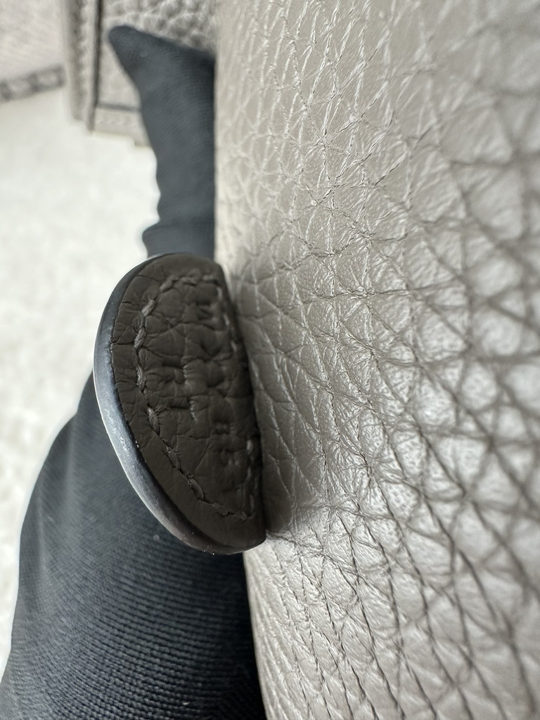 Mini Evelyne in Imported TC Clemence Leather, 8F Etain Pewter Grey with Silver Hardware