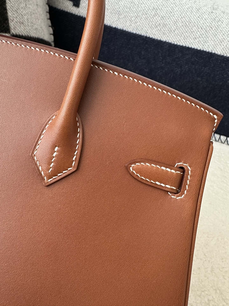 Birkin 25cm in Imported Barenia Natural Saddle Leather, CC34 Fawn Brown with Gold Hardware