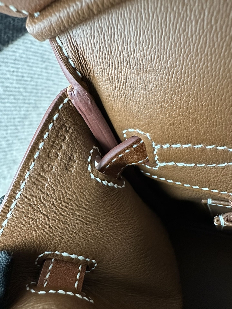 Birkin 25cm in Imported Barenia Natural Saddle Leather, CC34 Fawn Brown with Gold Hardware