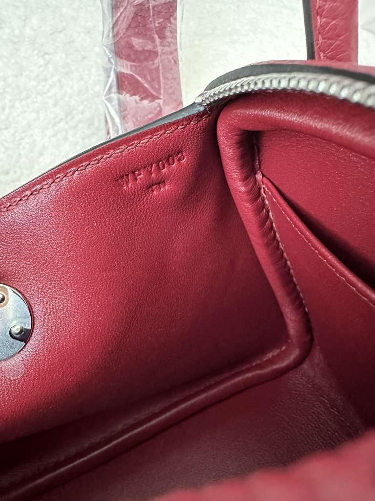 Lindy Mini in Imported TC Clemence Leather, K1 Rouge Grenade Pomegranate Red with Gold Hardware