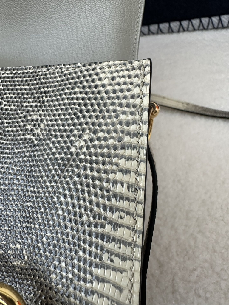 Roulis 18cm in Imported Lizard Leather, 1B Ombre with Gold Hardware