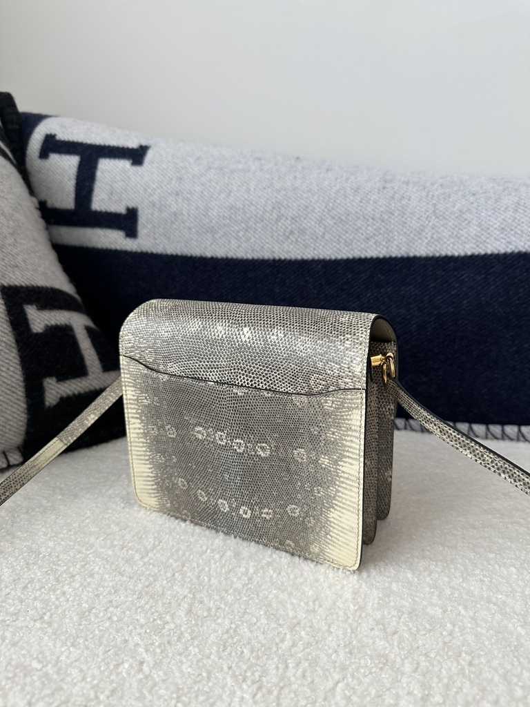 Roulis 18cm in Imported Lizard Leather, 1B Ombre with Gold Hardware