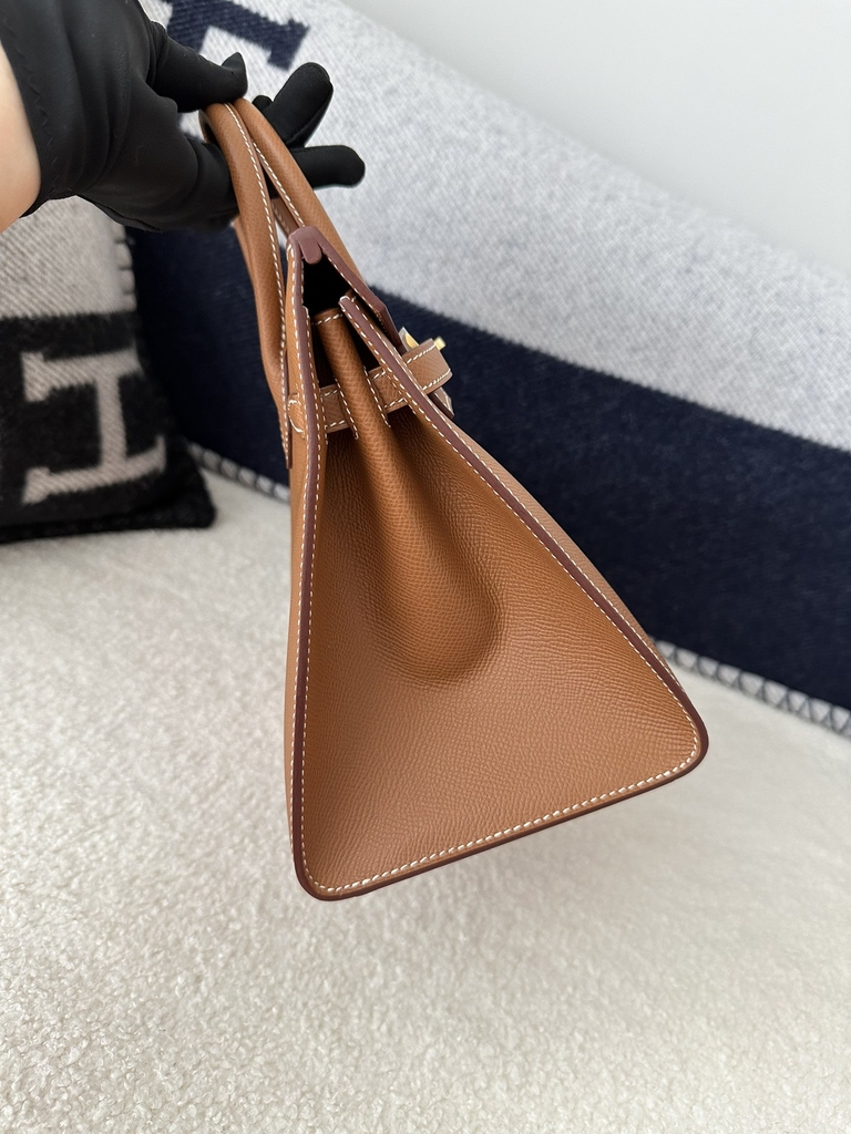 Birkin 25cm with External Stitching in Imported Epsom Leather, CC37 Gold with Gold Hardware