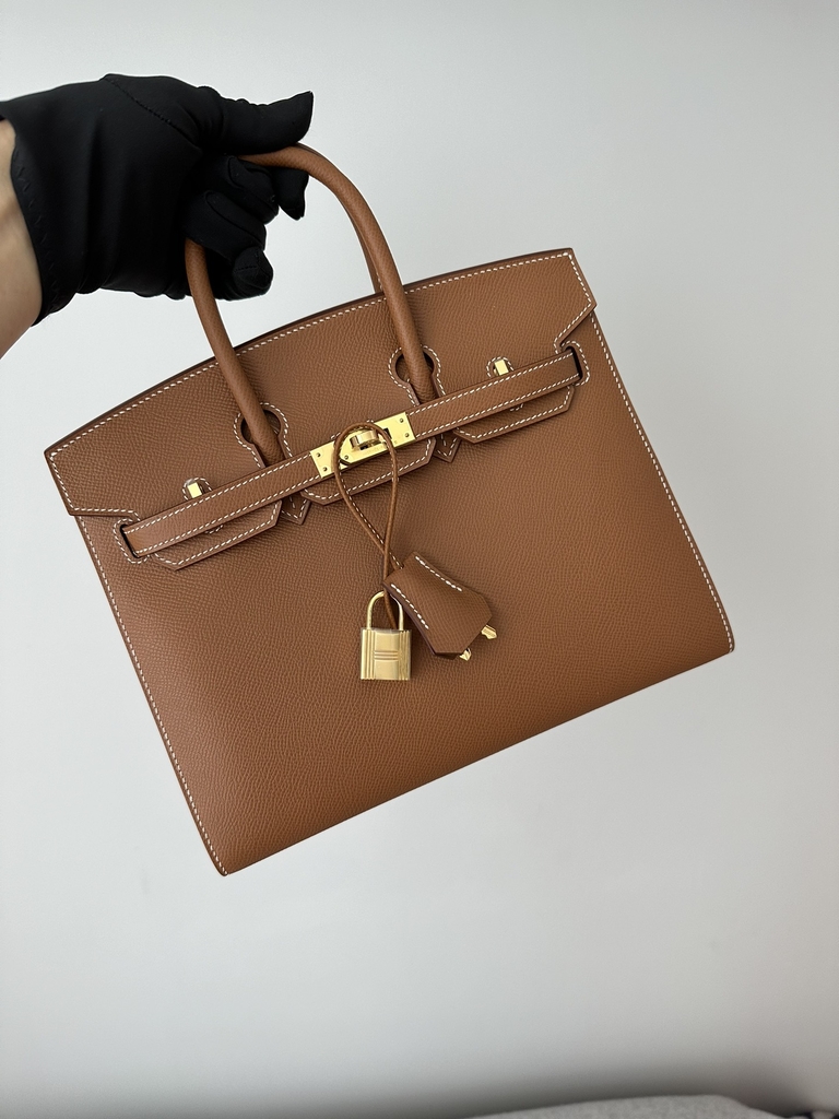 Birkin 25cm with External Stitching in Imported Epsom Leather, CC37 Gold with Gold Hardware