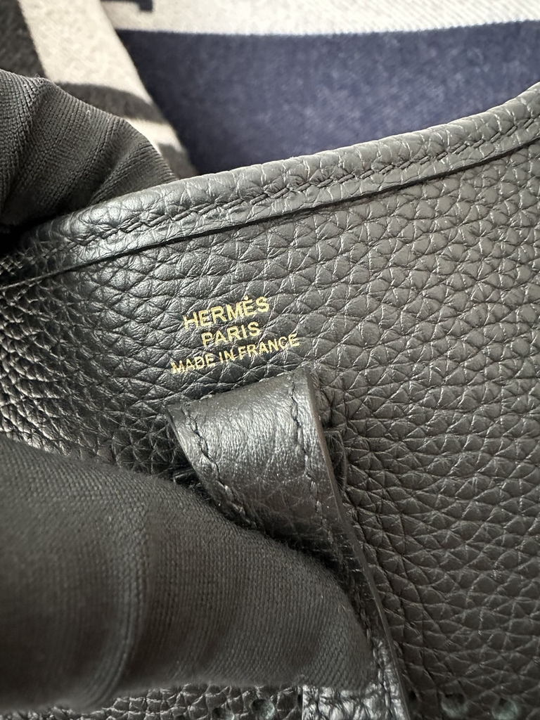 Mini Evelyne in Imported TC Clemence Leather, CC89 Noir Black with Gold Hardware