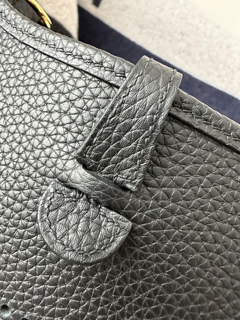 Mini Evelyne in Imported TC Clemence Leather, CC89 Noir Black with Gold Hardware