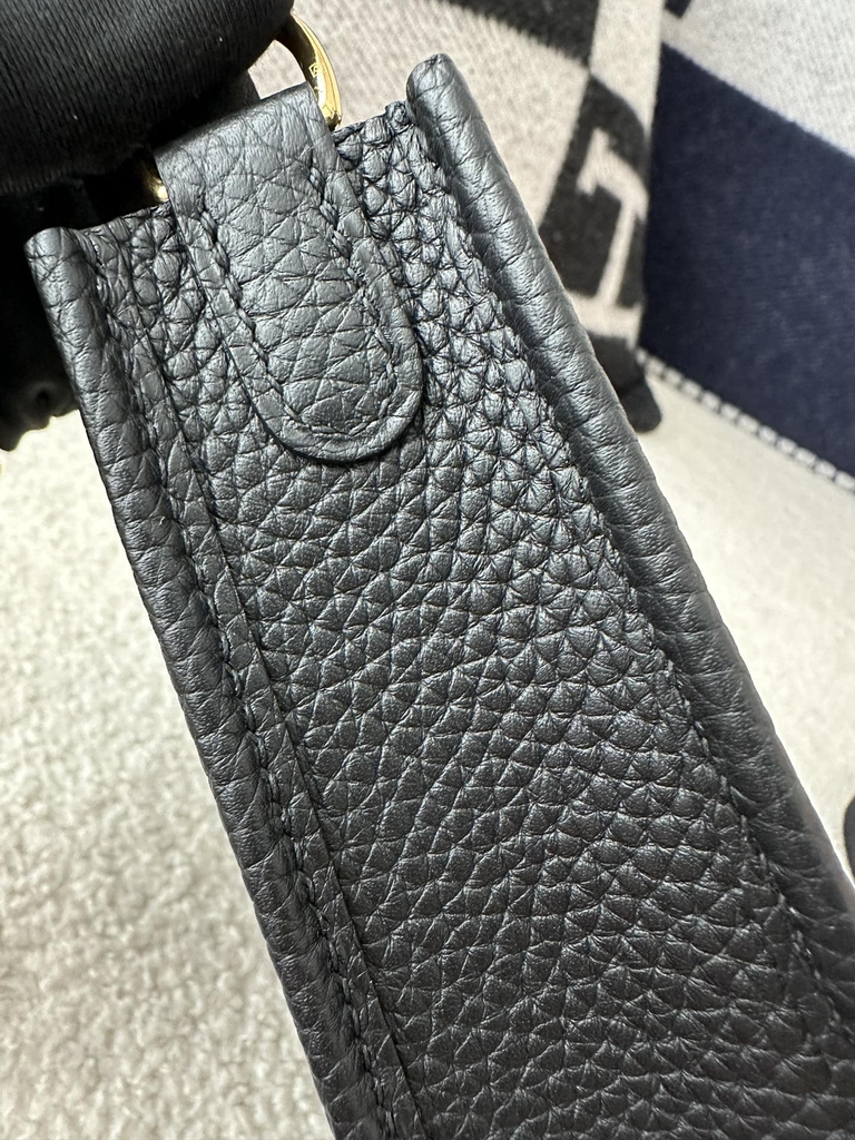 Mini Evelyne in Imported TC Clemence Leather, CC89 Noir Black with Gold Hardware