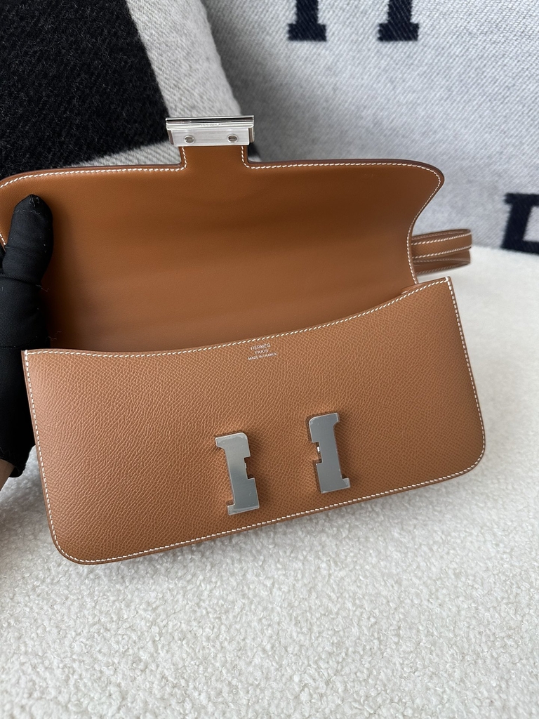 New Constance Elan in Imported Epsom Leather, CK37 Gold with Silver Hardware