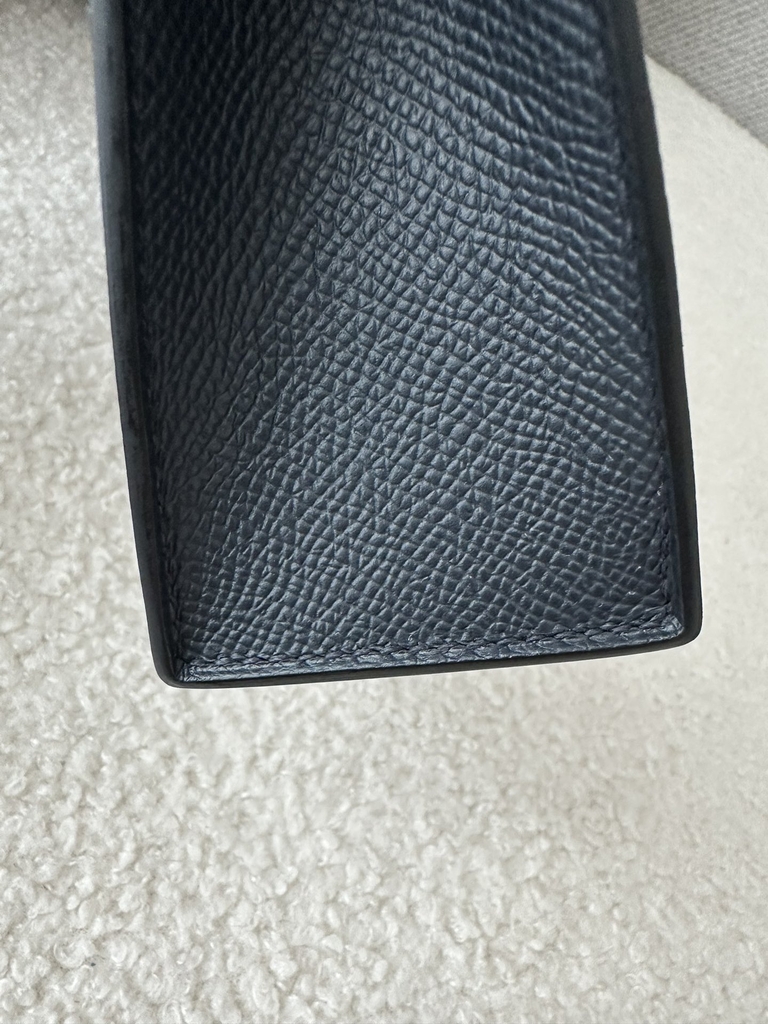 Kelly Mini II Second Generation in Imported Epsom Leather, 2Z Blue Nuit with Silver Hardware