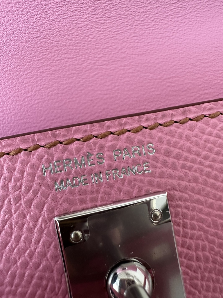 Kelly Mini II Epsom Textured Calfskin Leather 5P Pink Sakura Pink Silver Hardware