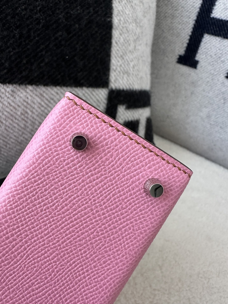 Kelly Mini II Epsom Textured Calfskin Leather 5P Pink Sakura Pink Silver Hardware