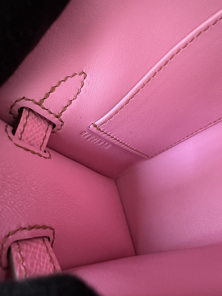 Kelly Mini II Epsom Textured Calfskin Leather 5P Pink Sakura Pink Silver Hardware