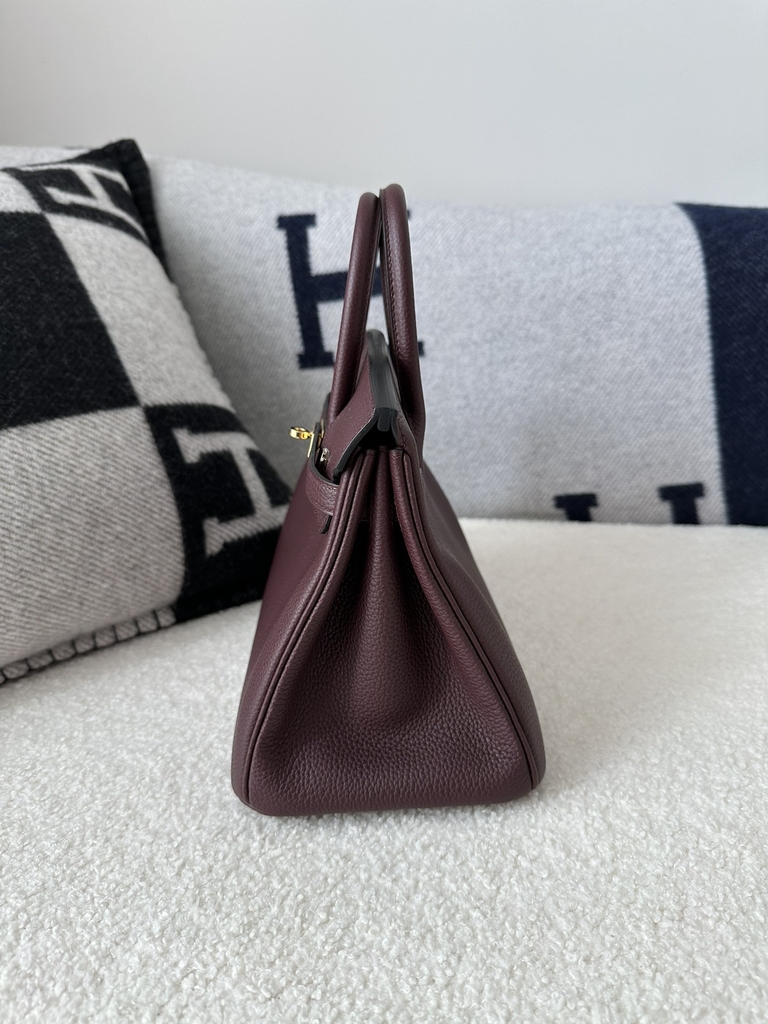 Birkin 25cm Togo Calfskin Leather 0G Rouge Sellier Saddle Red Gold Hardware
