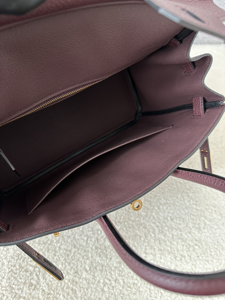 Birkin 25cm Togo Calfskin Leather 0G Rouge Sellier Saddle Red Gold Hardware