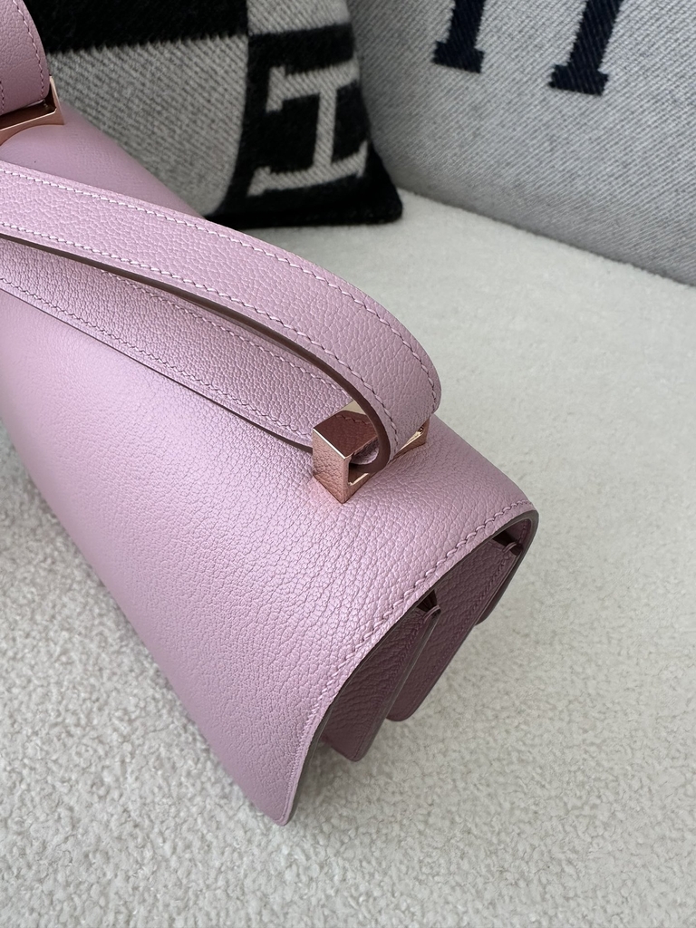 Constance 23cm Classic Chevre Goatskin Leather X9 Mauve Sylvestre Lilac Rose Gold Hardware