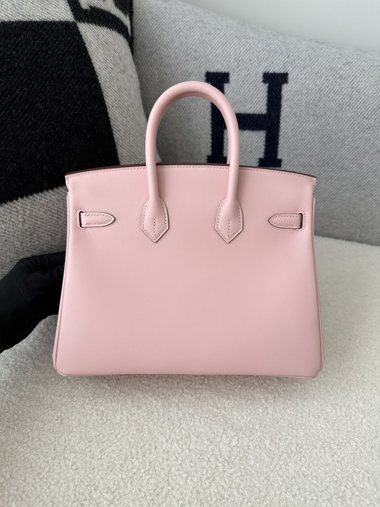 Birkin 25cm Swift Calfskin Leather 3Q Rose Sakura Pink Silver Hardware