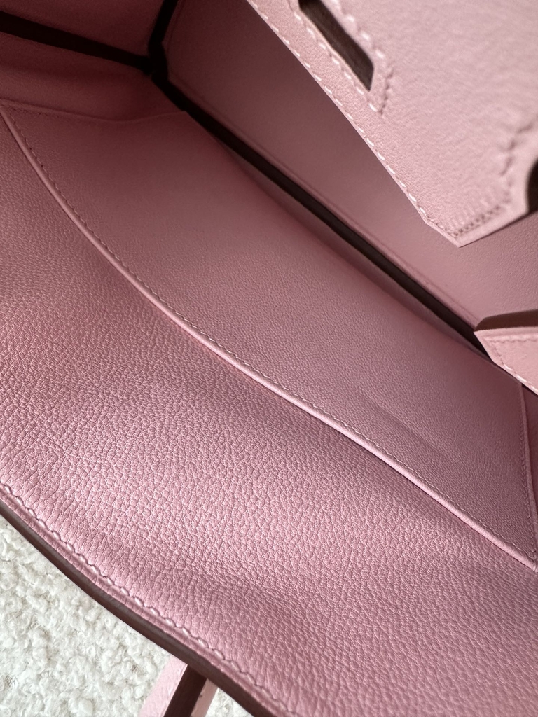 Birkin 25cm Swift Calfskin Leather 3Q Rose Sakura Pink Silver Hardware