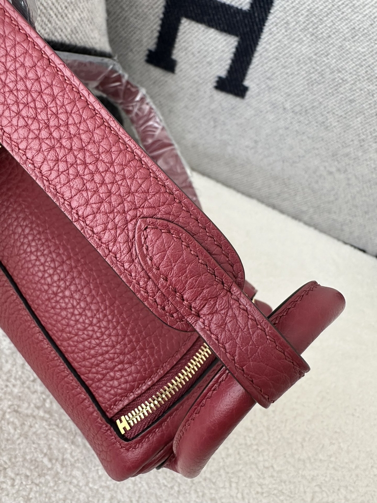 Lindy Mini TC Clemence Calfskin Leather K1 Rouge Grenade Gold Hardware