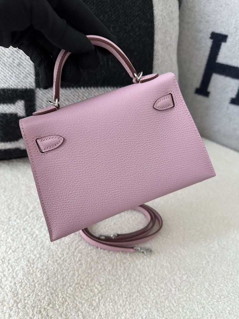 Kelly mini II evercolor X9  Mauve sylvestre silver hardware