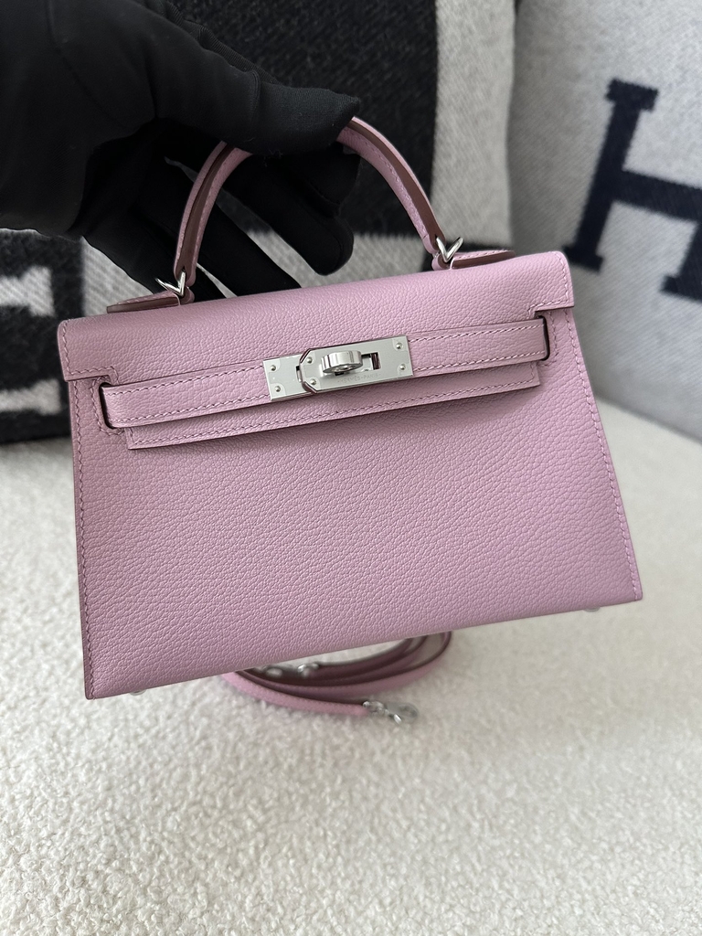Kelly mini II evercolor X9  Mauve sylvestre silver hardware