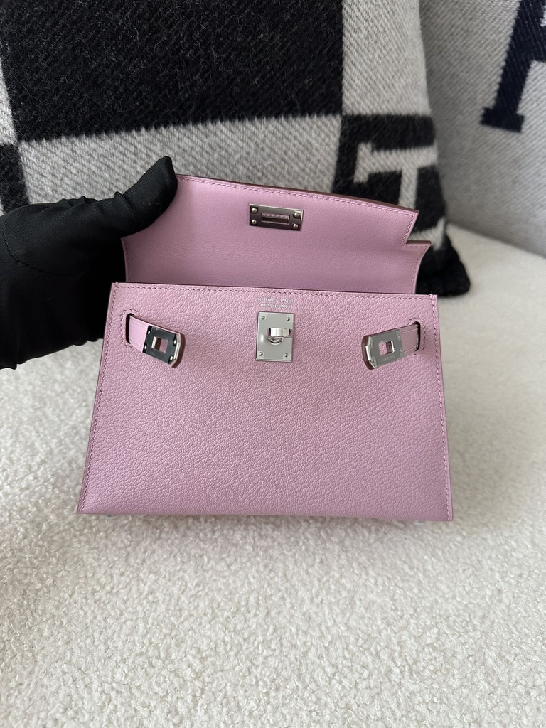 Kelly mini II evercolor X9  Mauve sylvestre silver hardware