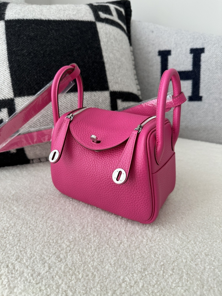 Lindy mini Tc Clemence  5R Rose Shocking silver hardware