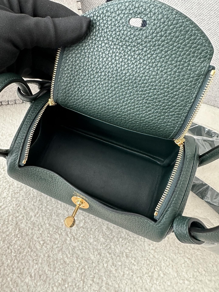 Lindy mini Tc  Clemence  6O Vert cypres  Gold  hardware