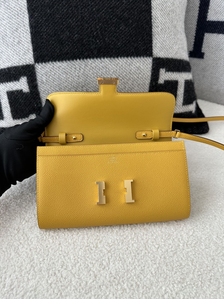 Constance to go epsom 9D Jaune ambre  Gold hardware