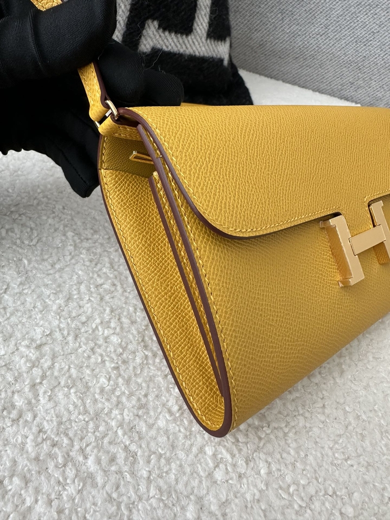 Constance to go epsom 9D Jaune ambre  Gold hardware