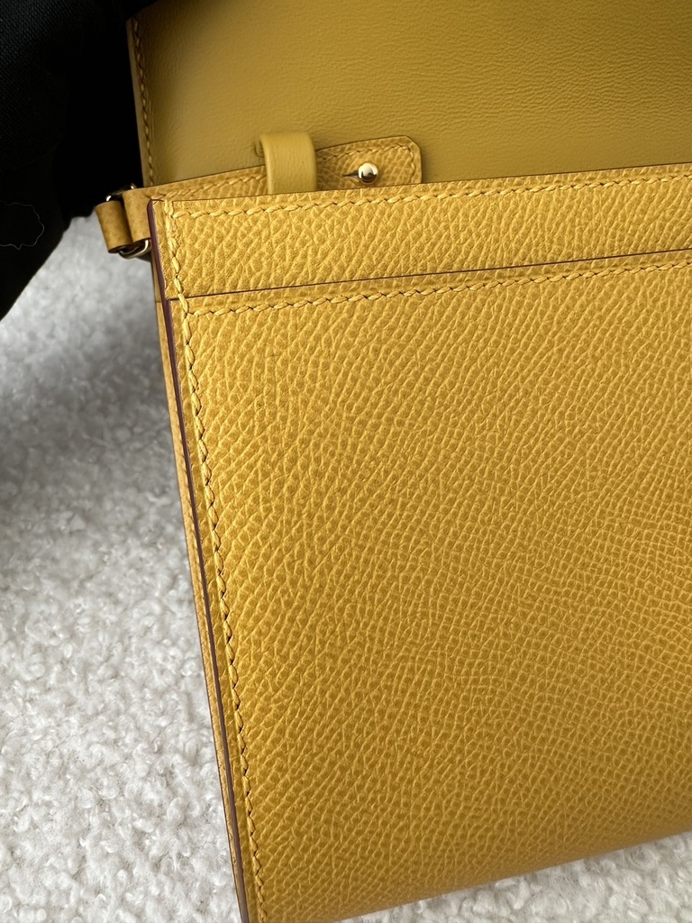 Constance to go epsom 9D Jaune ambre  Gold hardware