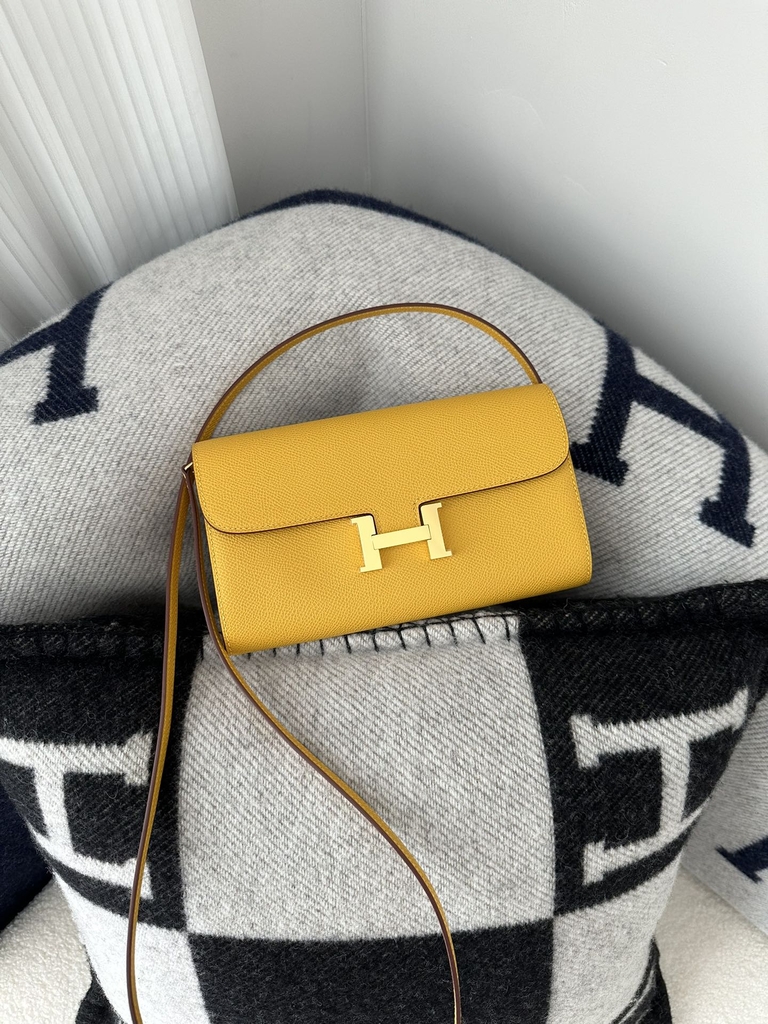 Constance to go epsom 9D Jaune ambre  Gold hardware