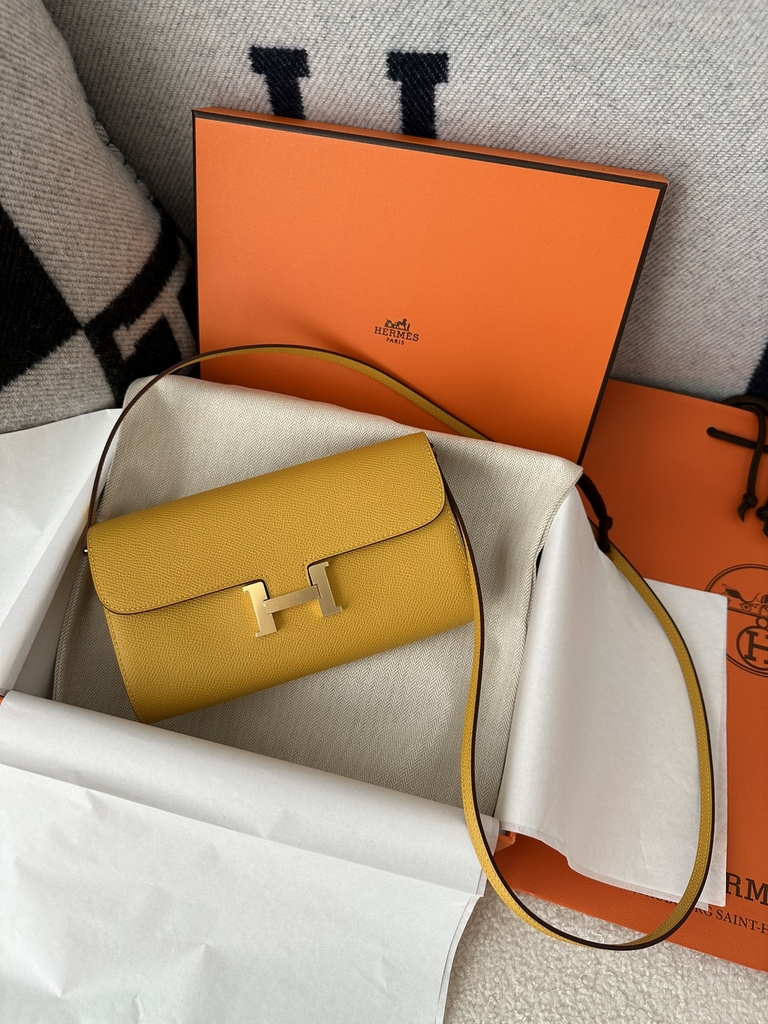 Constance to go epsom 9D Jaune ambre  Gold hardware