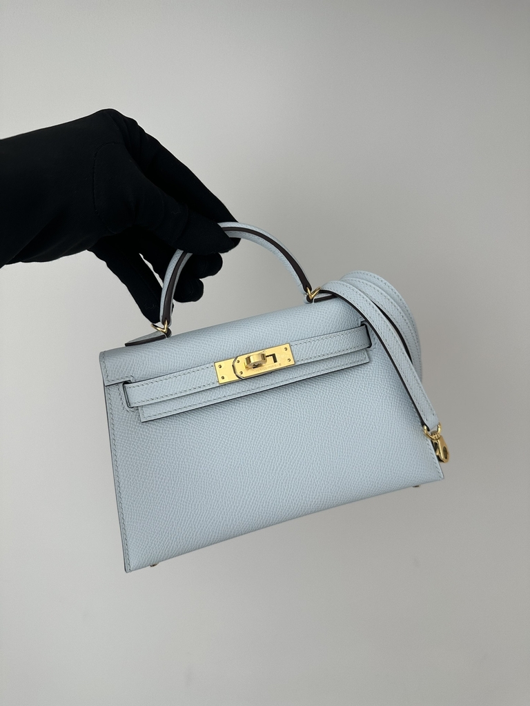 Kelly mini II epsom T0 Blue brume Gold hardware