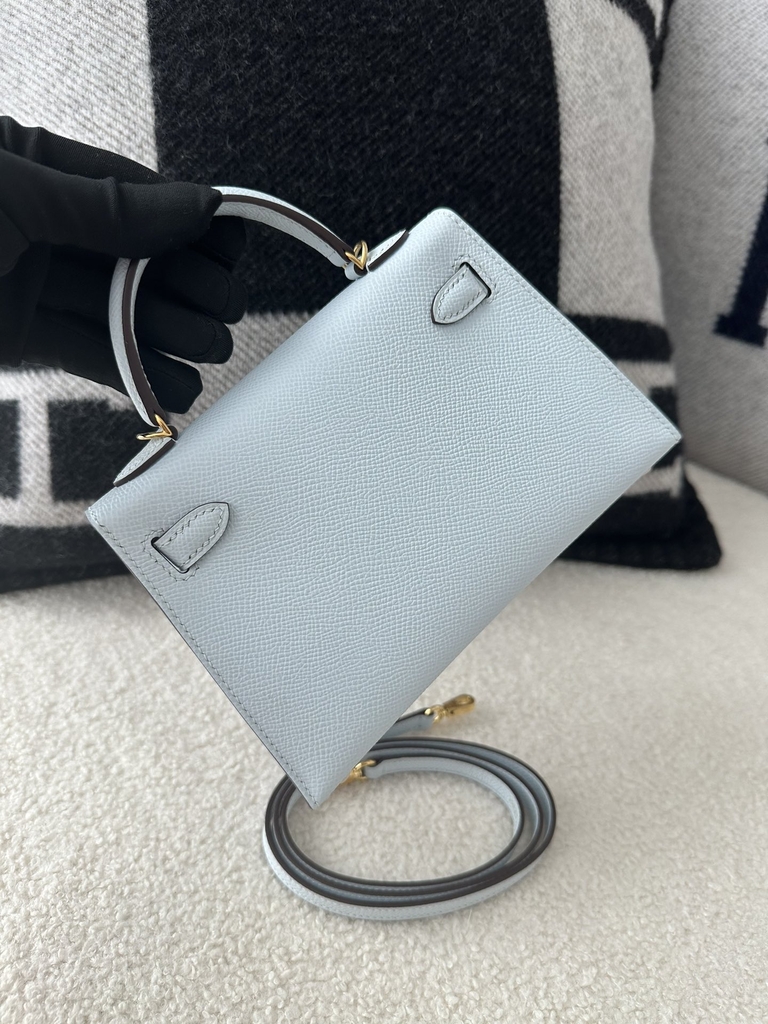 Kelly mini II epsom T0 Blue brume Gold hardware