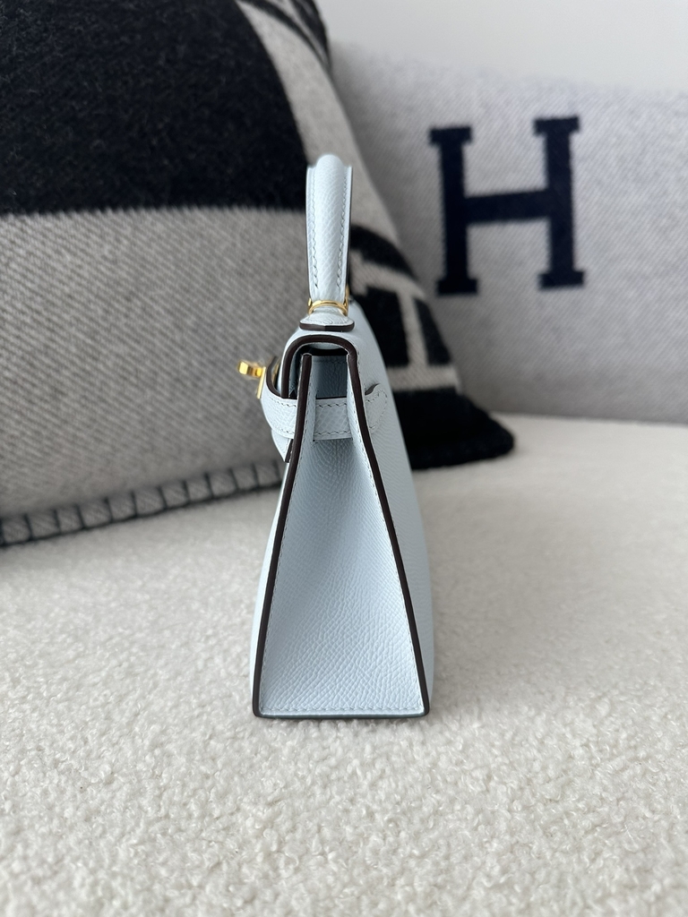 Kelly mini II epsom T0 Blue brume Gold hardware