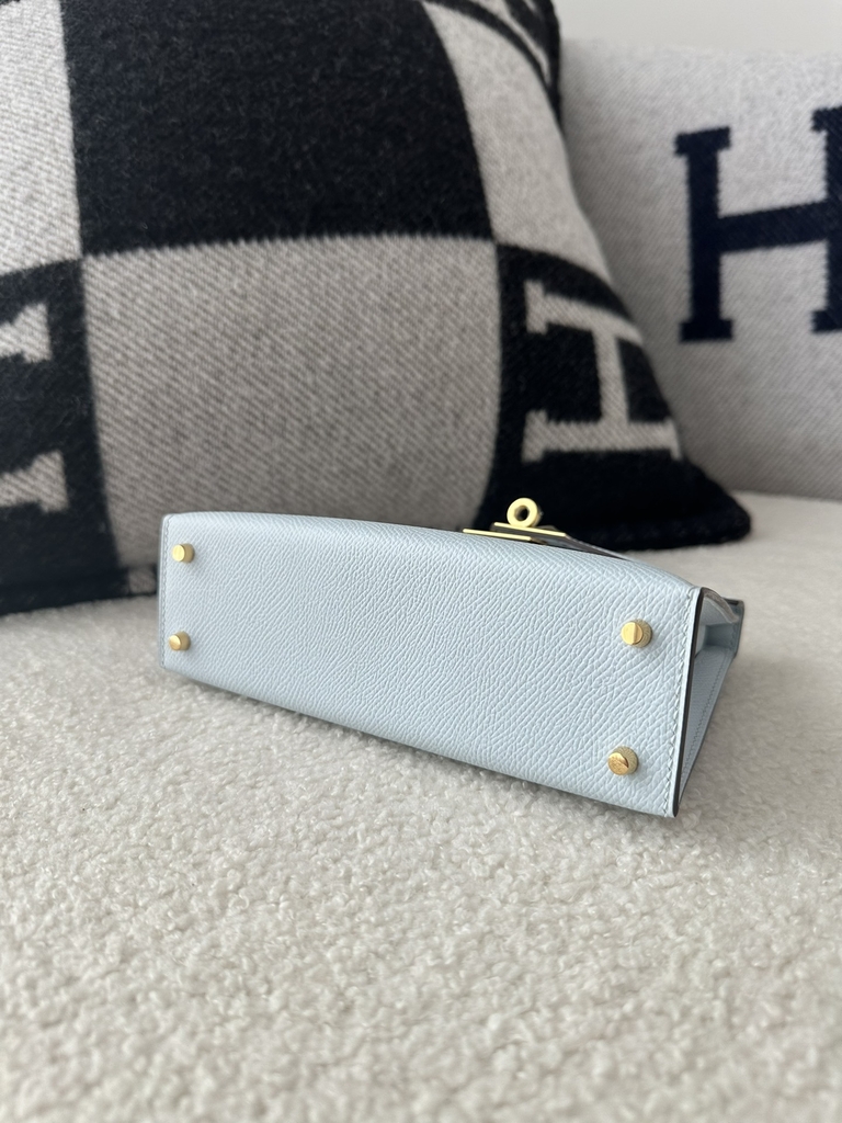 Kelly mini II epsom T0 Blue brume Gold hardware