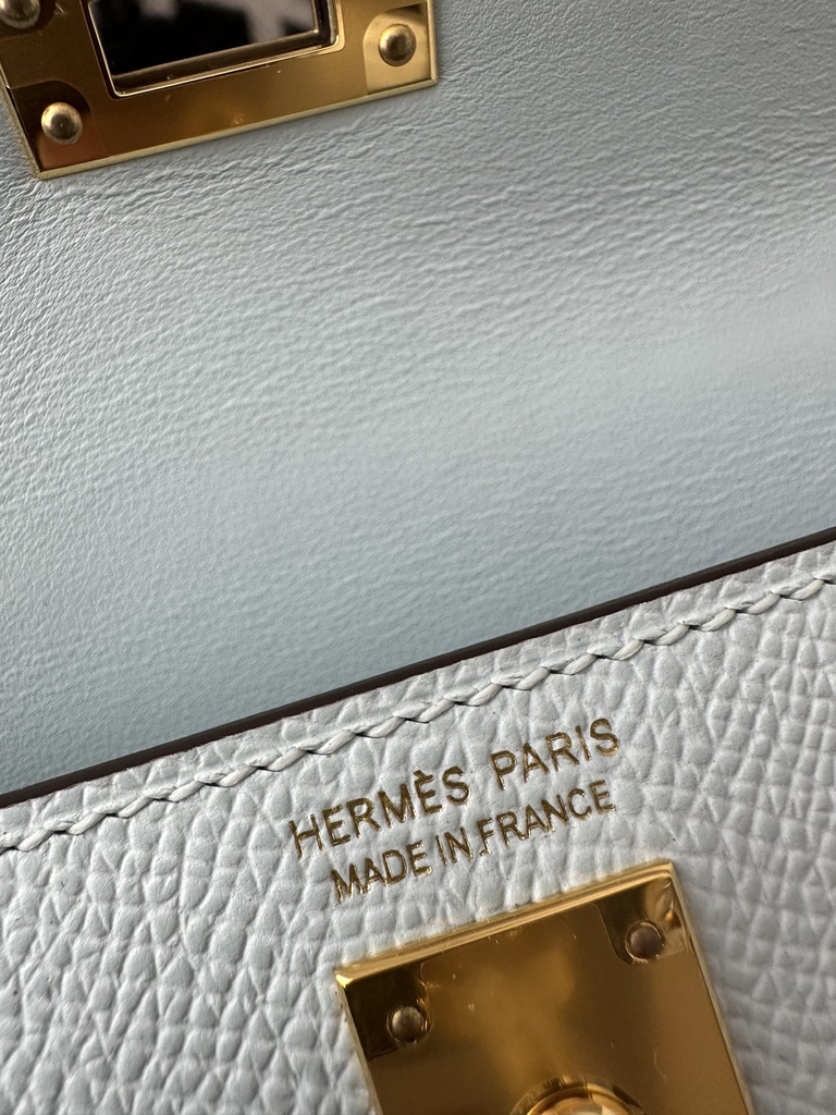 Kelly mini II epsom T0 Blue brume Gold hardware