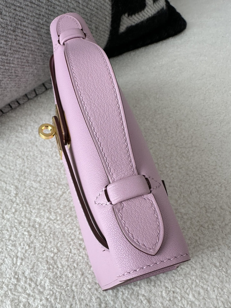 Kelly pochette 22cm  Swift X9  Mauve sylvestre  Gold hardware