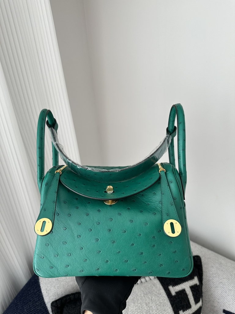 Lindy 26cm Klein Karoo ostrich  U4 Vert vertigo Gold hardware