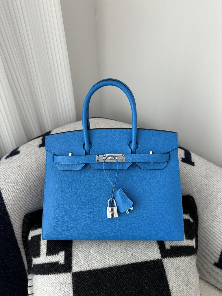 Birkin 30cm epsom  T7 Blue Hydra silver hardware