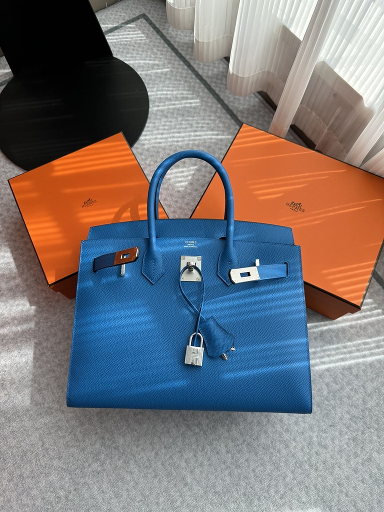 Birkin 30cm epsom  T7 Blue Hydra silver hardware