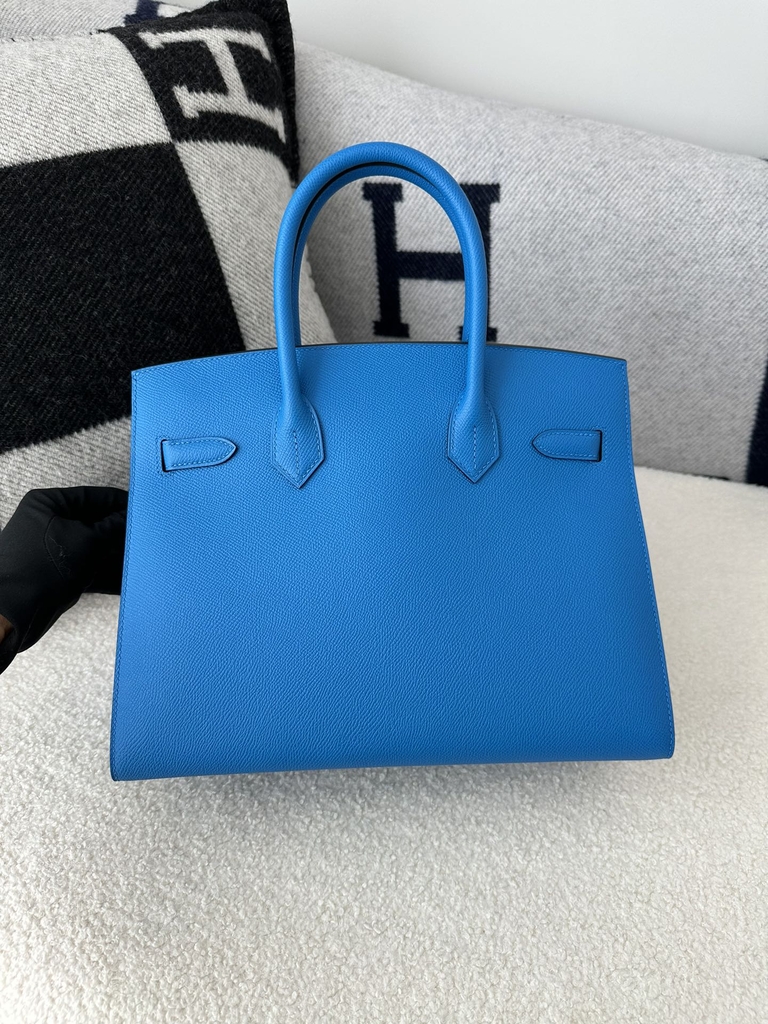 Birkin 30cm epsom  T7 Blue Hydra silver hardware