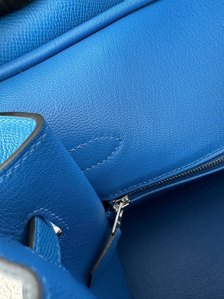 Birkin 30cm epsom  T7 Blue Hydra silver hardware