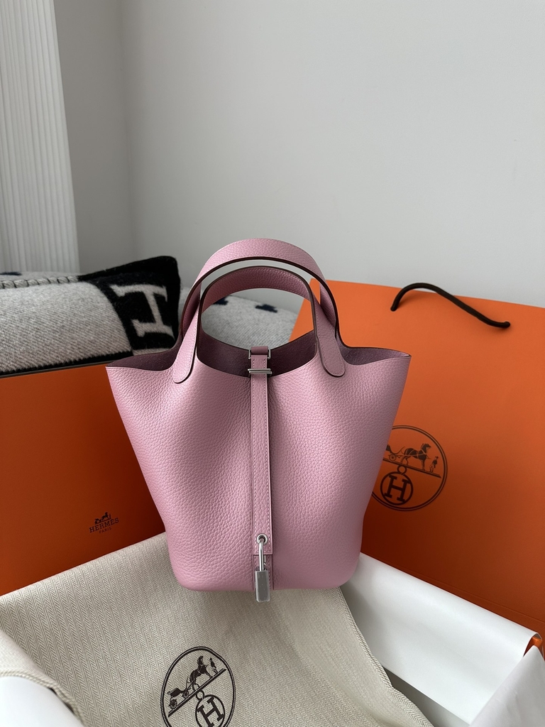 Picotin lock 18cm  ClemenceX9 Mauve sylvestre silver hardware