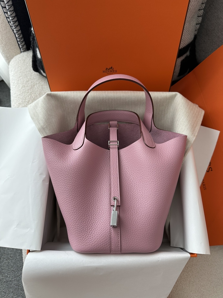 Picotin lock 18cm  ClemenceX9 Mauve sylvestre silver hardware