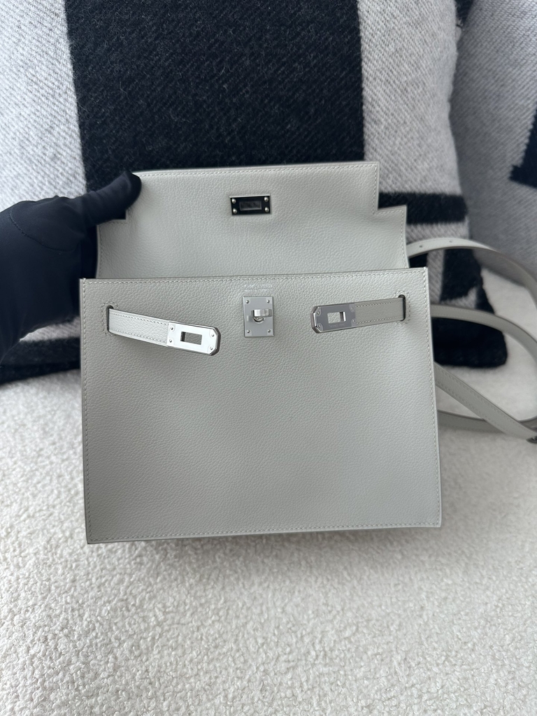 Kelly danse 22cm evercolor 80 Pearl Grey silver hardware