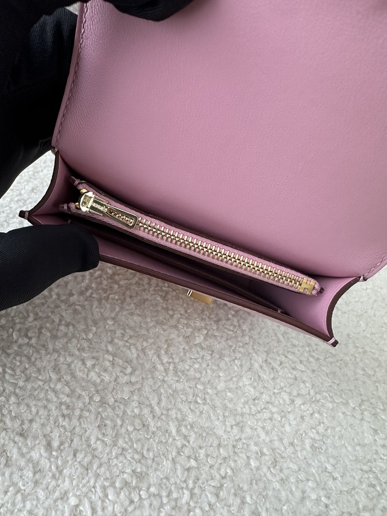 Constance slim evercolor  X9 Mauve sylvestre Gold hardware