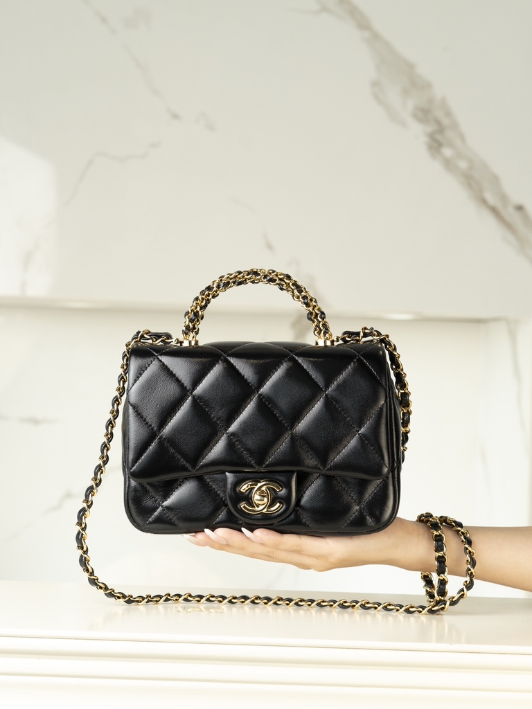 Chanel 24B Flap Bag with Chunky Chain Handle